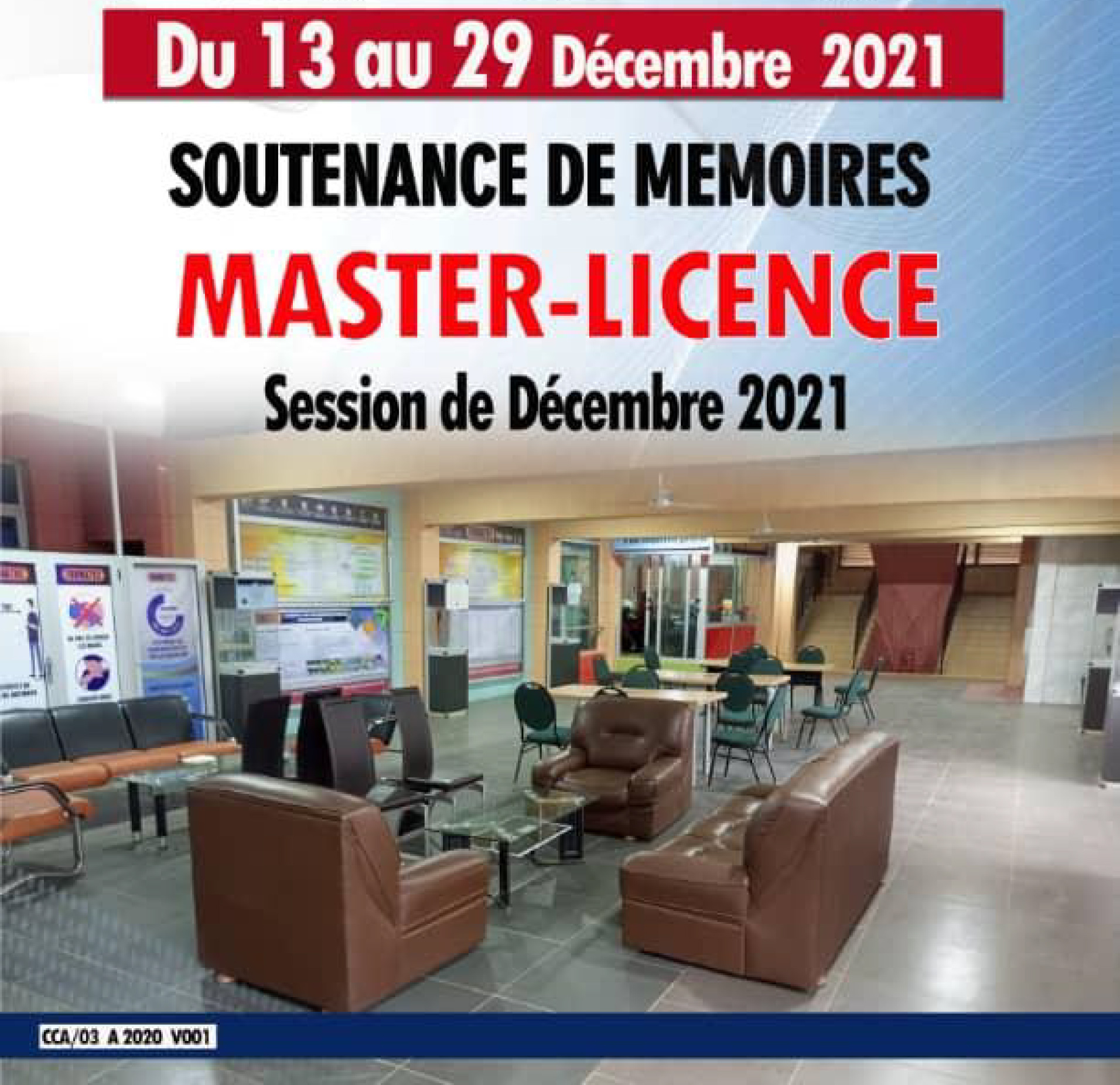 SOUTENANCE DE MEMOIRES MASTER-LICENCE SESSION DECEMBRE 2021